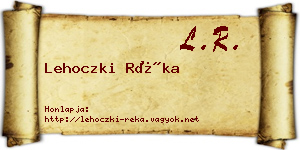 Lehoczki Réka névjegykártya